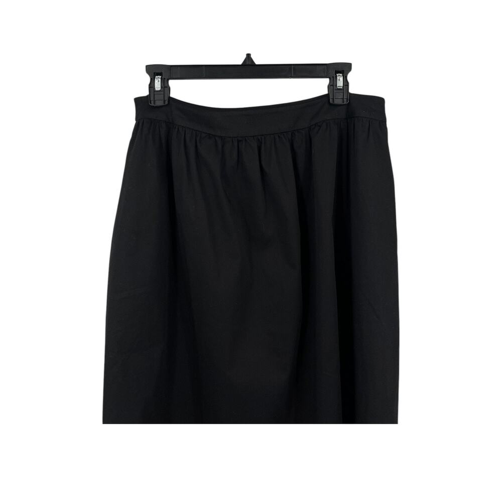 Ming Wang skirt gathered cotton blend maxi black size Small S - Picture 3 of 6